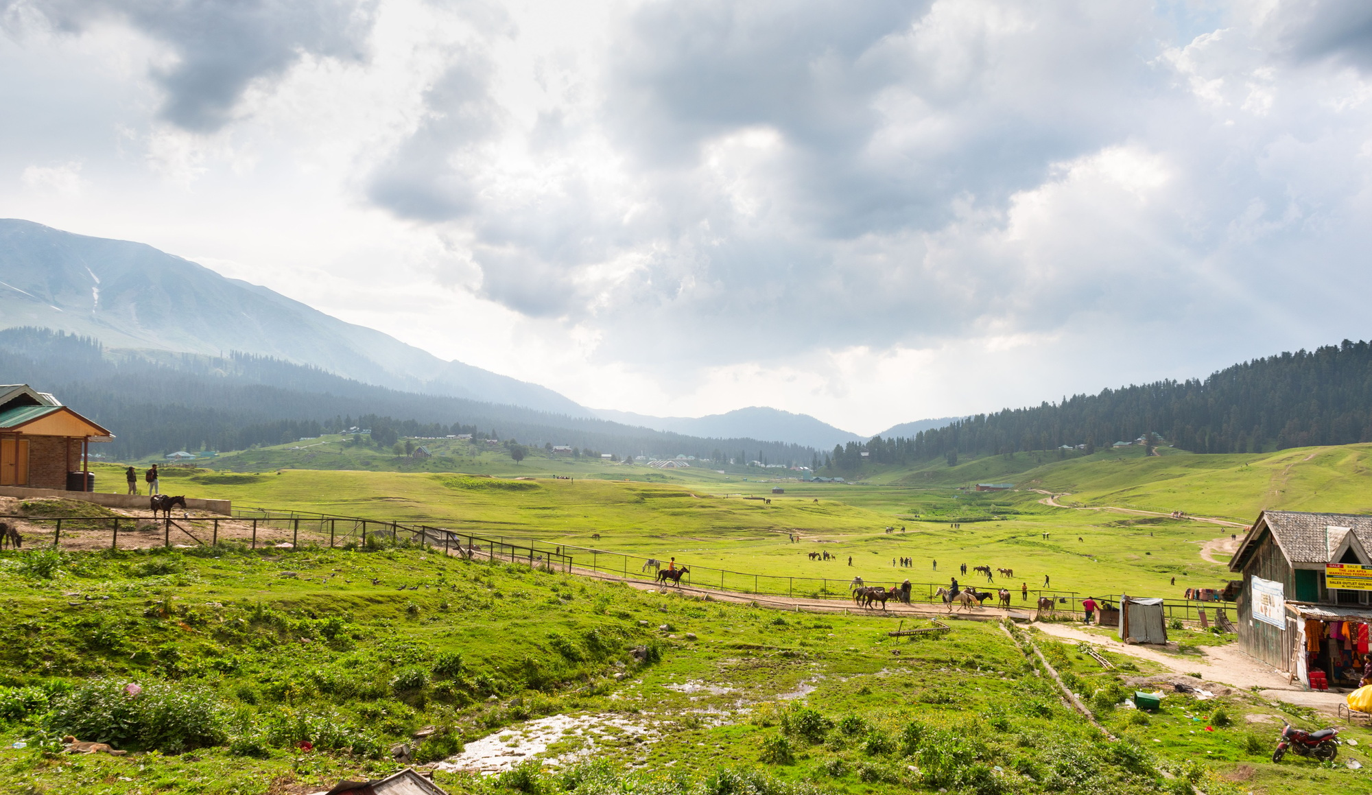 Beautiful Mountain Landscape of Gulmarg Jammu and Kashmir India.